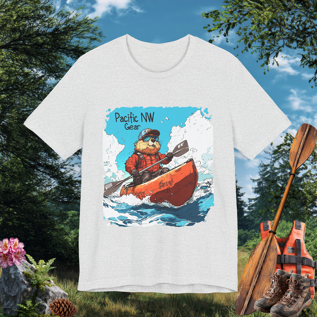Pacy The Kayaker! | Pacific NW Otter T-Shirt | Outdoor Adventure Tee | Nature Tee | Pacific NW Gear Co