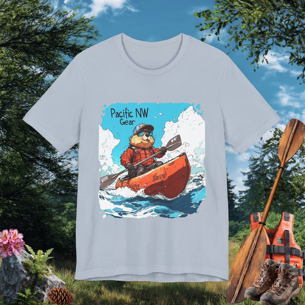 Pacy The Kayaker! | Pacific NW Otter T-Shirt | Outdoor Adventure Tee | Nature Tee | Pacific NW Gear Co