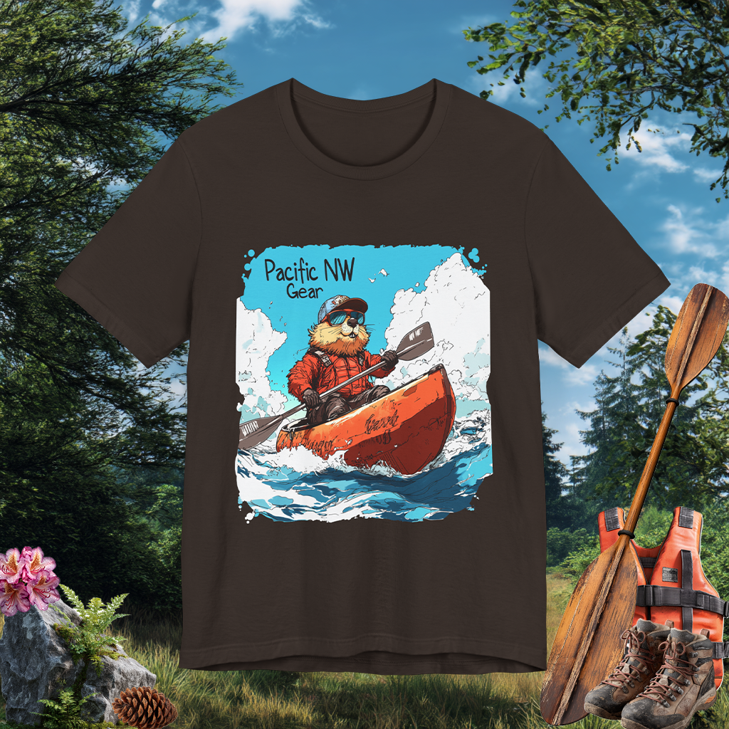 Pacy The Kayaker! | Pacific NW Otter T-Shirt | Outdoor Adventure Tee | Nature Tee | Pacific NW Gear Co