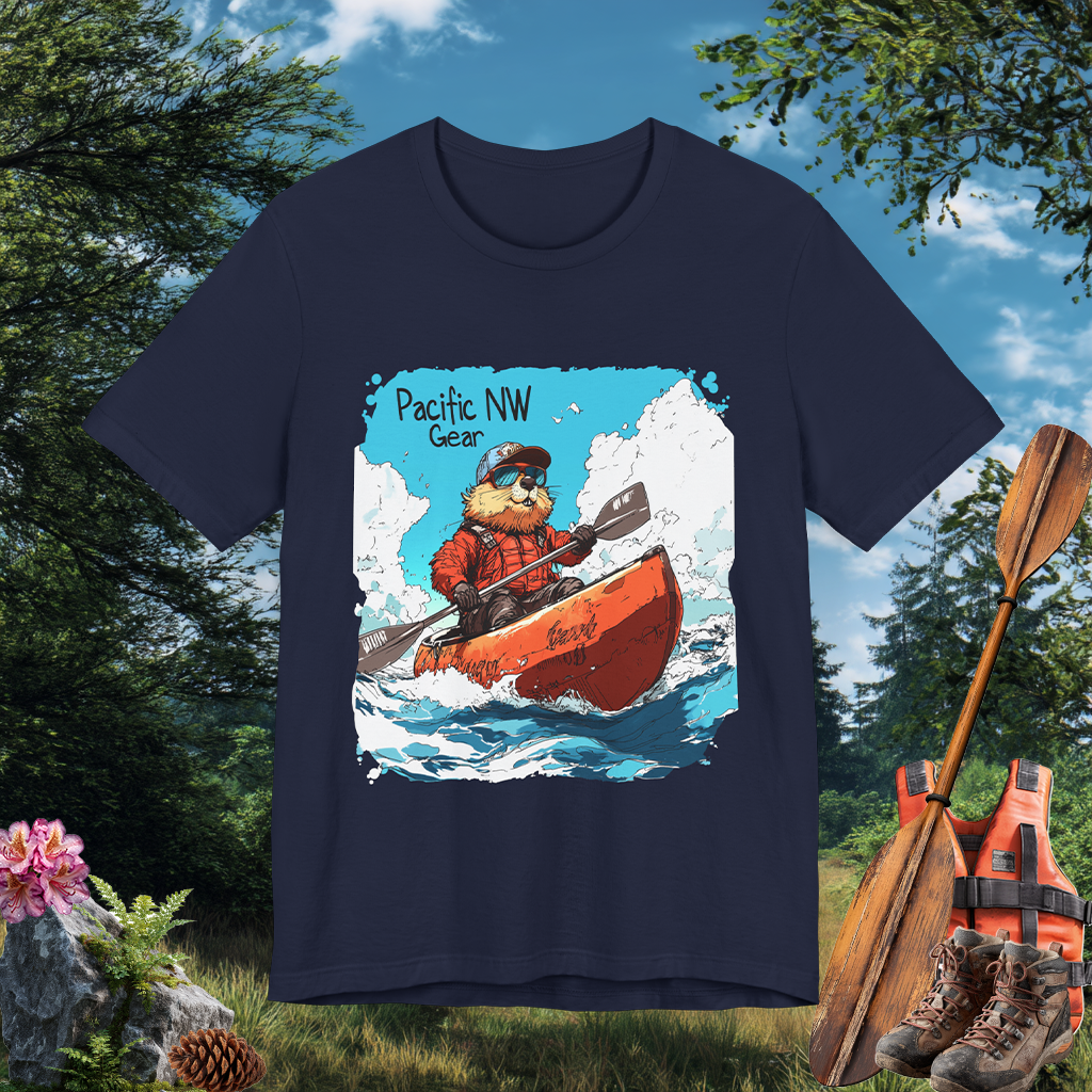 Pacy The Kayaker! | Pacific NW Otter T-Shirt | Outdoor Adventure Tee | Nature Tee | Pacific NW Gear Co
