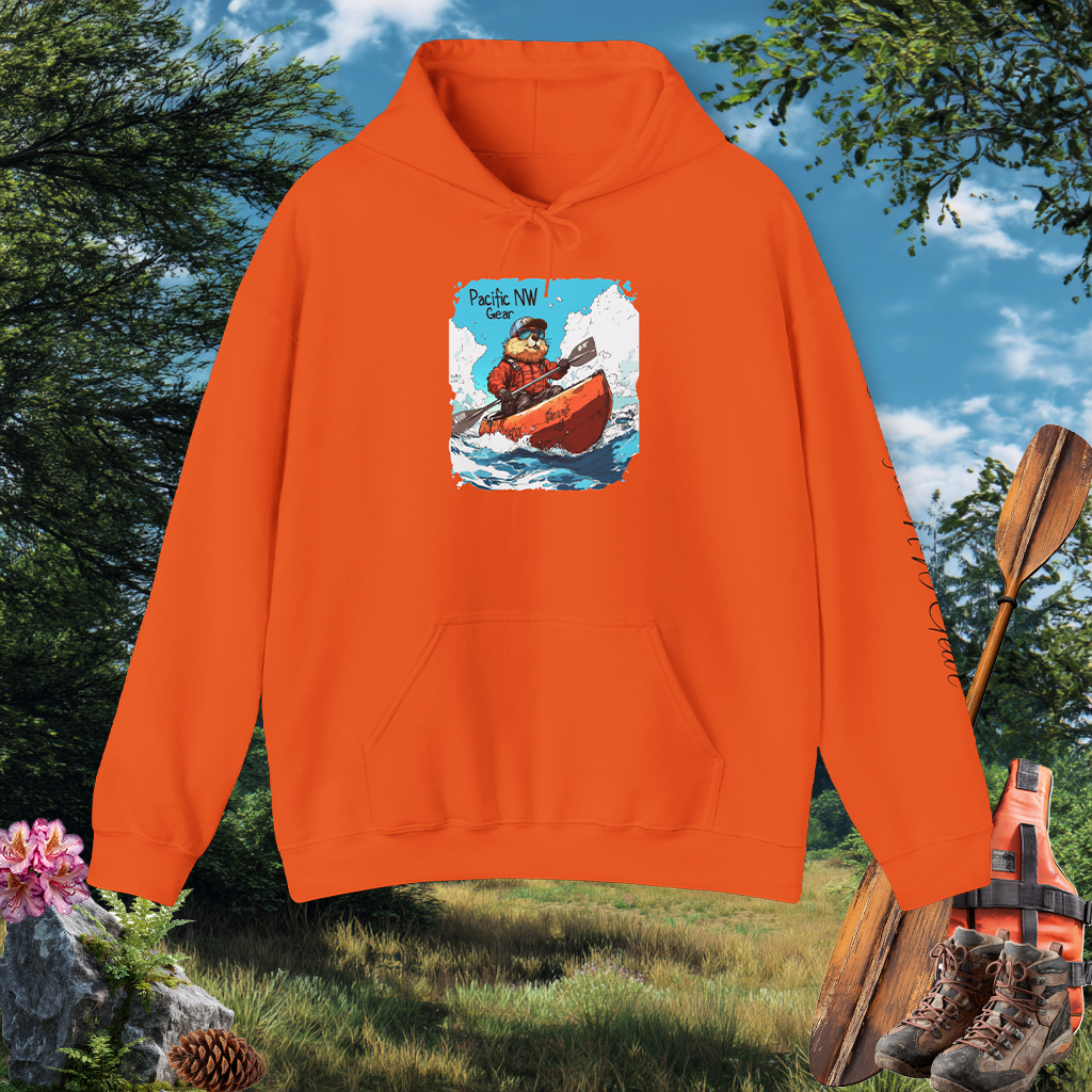 Pacy The Kayaker! | Pacific NW Otter Sweater | Outdoor Adventure Hoodie | Nature Design | Pacific NW Gear Co