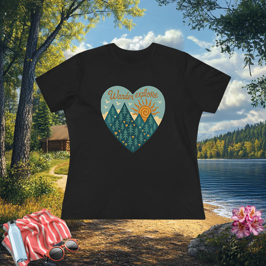 Adventure At Heart Tee | Women's PNW Wander - Explore Shirt | Nature Lover Gift | Hiking Apparel | Pacific NW Gear Co