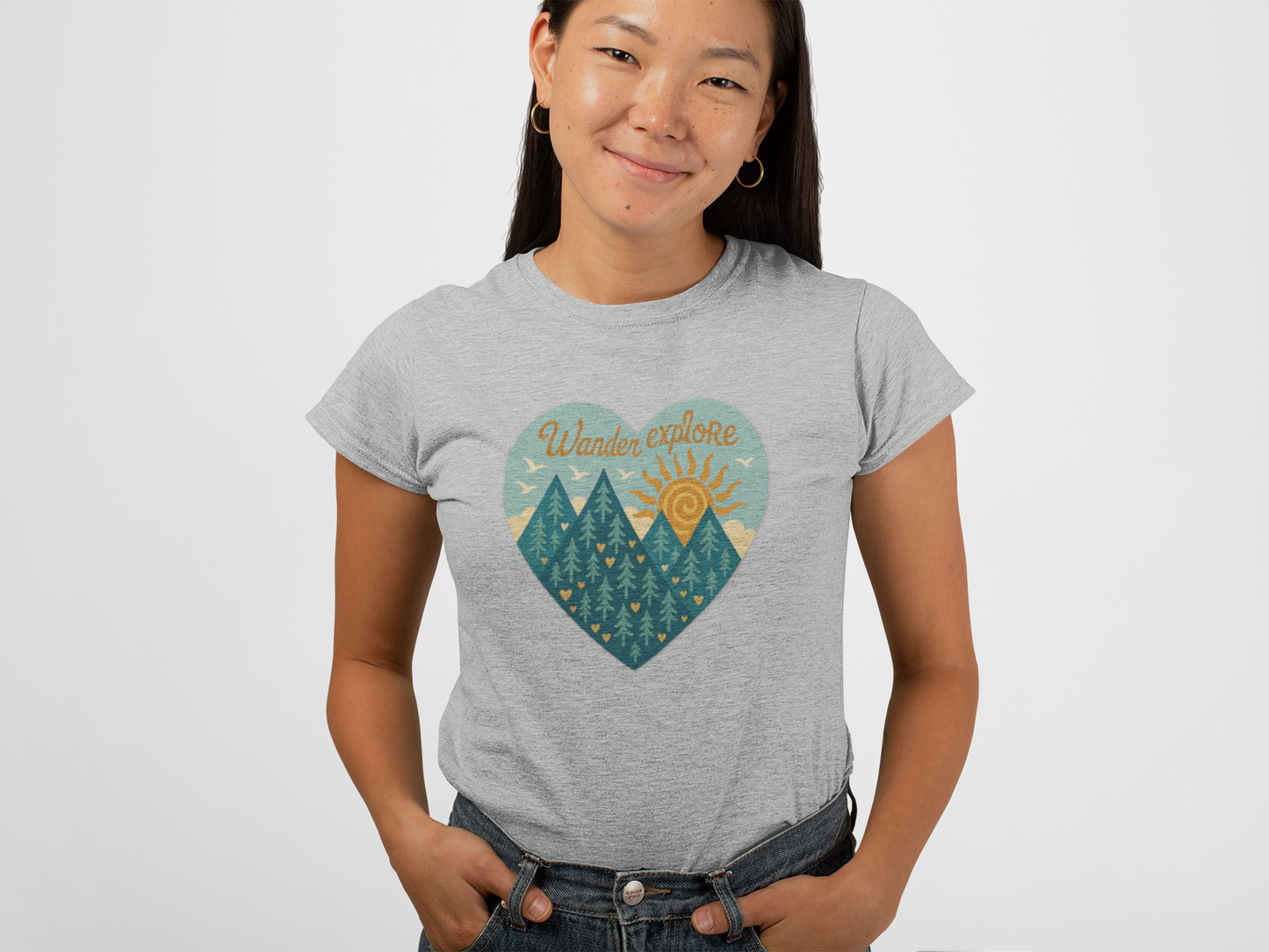 Adventure At Heart Tee | Women's PNW Wander - Explore Shirt | Nature Lover Gift | Hiking Apparel | Pacific NW Gear Co