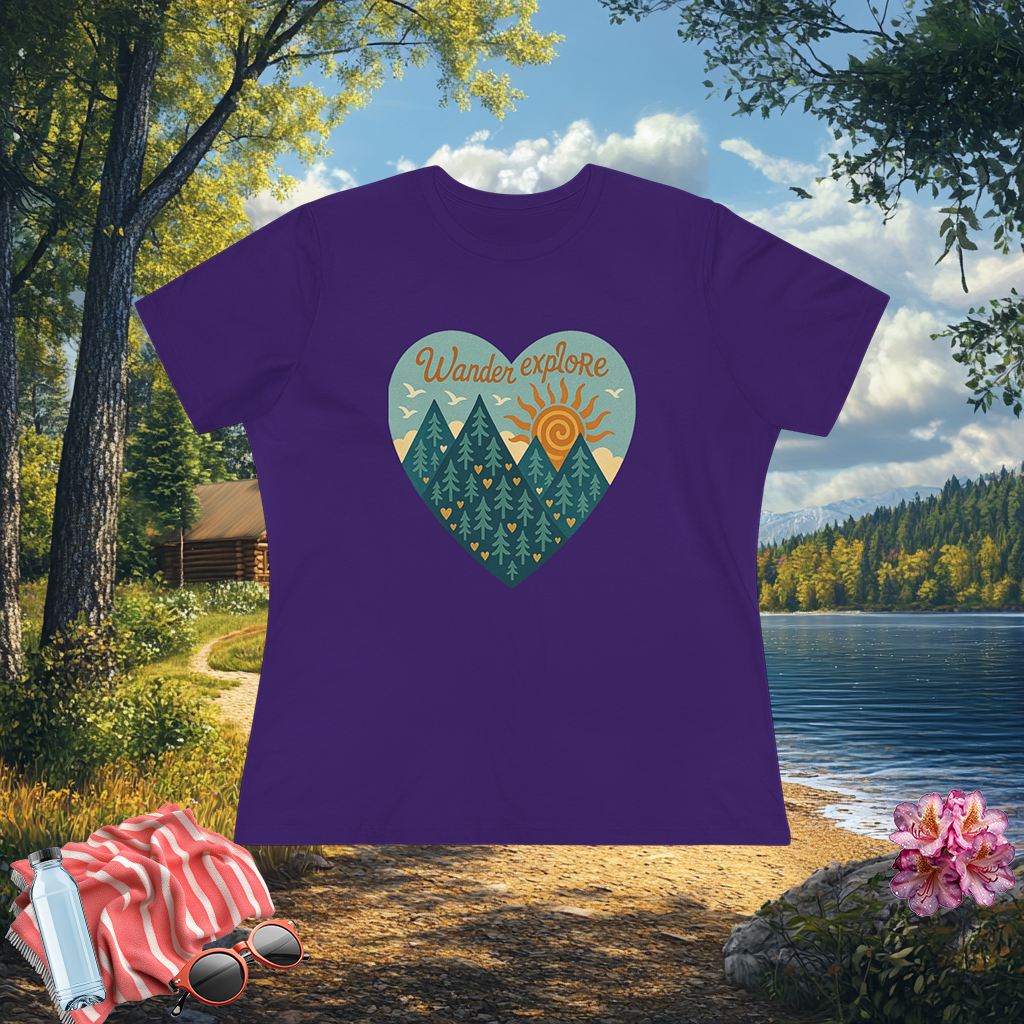 Adventure At Heart Tee | Women's PNW Wander - Explore Shirt | Nature Lover Gift | Hiking Apparel | Pacific NW Gear Co