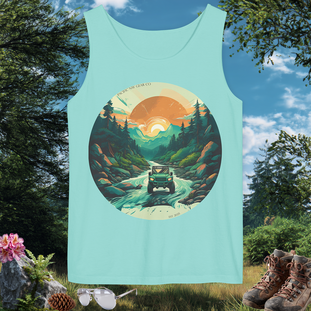 River Bend Tank | PNW Off-Road Adventure Top | Eco-Friendly Unisex Tank Top | Pacific NW Gear Co