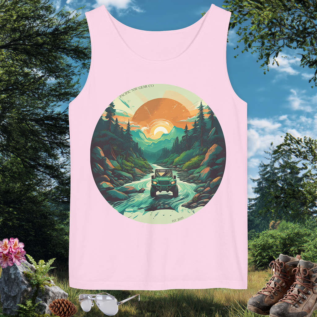 River Bend Tank | PNW Off-Road Adventure Top | Eco-Friendly Unisex Tank Top | Pacific NW Gear Co