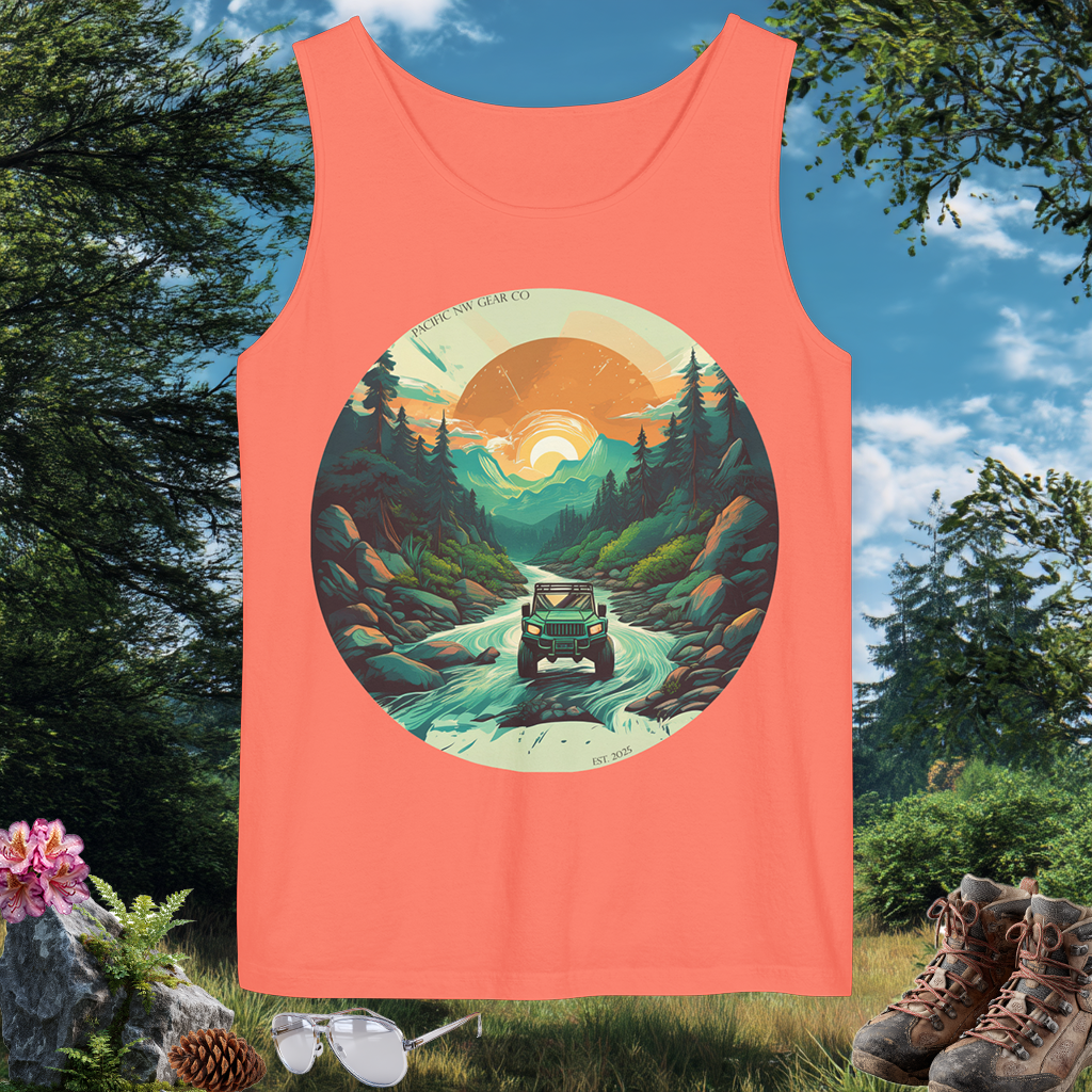 River Bend Tank | PNW Off-Road Adventure Top | Eco-Friendly Unisex Tank Top | Pacific NW Gear Co