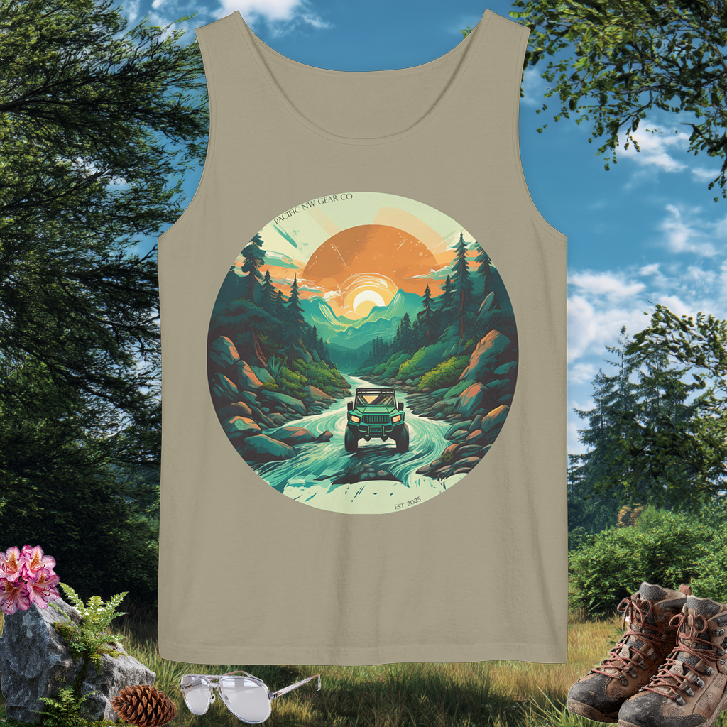 River Bend Tank | PNW Off-Road Adventure Top | Eco-Friendly Unisex Tank Top | Pacific NW Gear Co