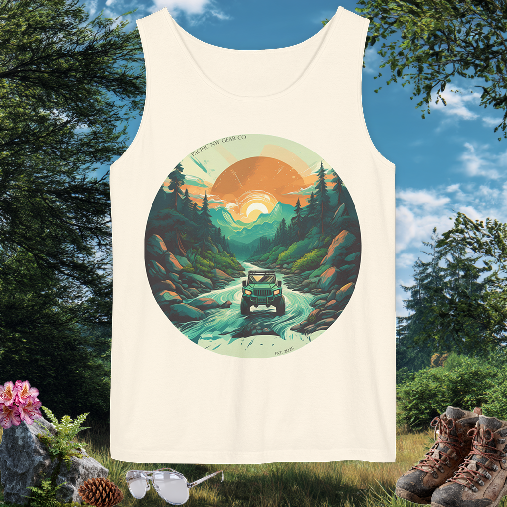 River Bend Tank | PNW Off-Road Adventure Top | Eco-Friendly Unisex Tank Top | Pacific NW Gear Co