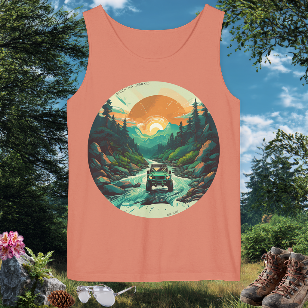 River Bend Tank | PNW Off-Road Adventure Top | Eco-Friendly Unisex Tank Top | Pacific NW Gear Co