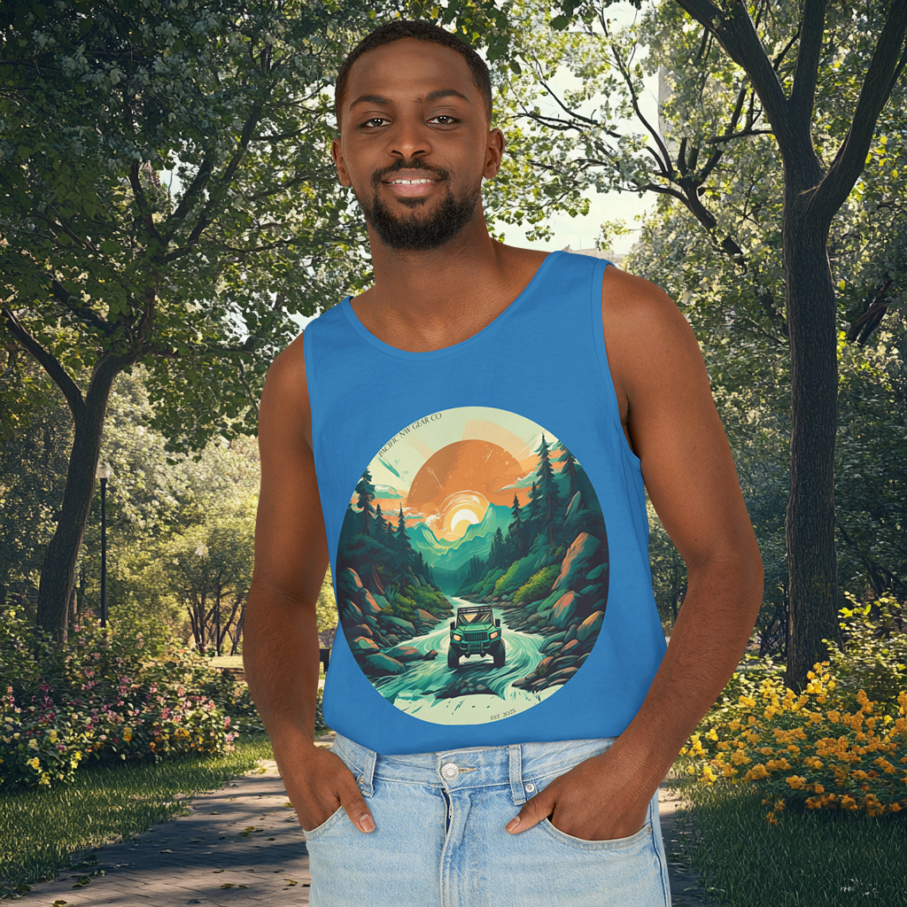 River Bend Tank | PNW Off-Road Adventure Top | Eco-Friendly Unisex Tank Top | Pacific NW Gear Co
