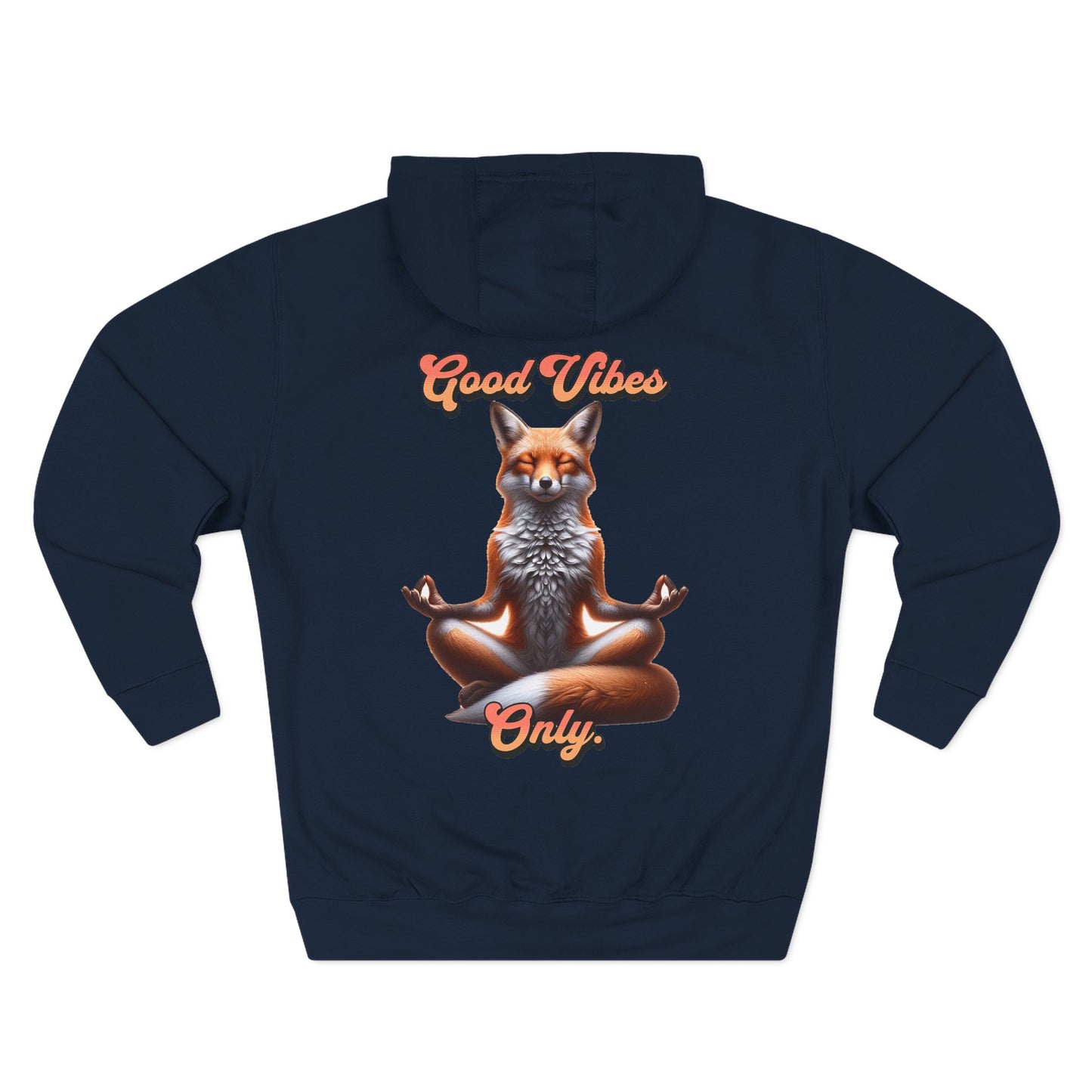 Good Vibes Fox Hoodie | Zen Fox Sweatshirt | Relaxed Fit Hoodie | Mindfulness Positivity Quote | Pacific NW Gear Co.