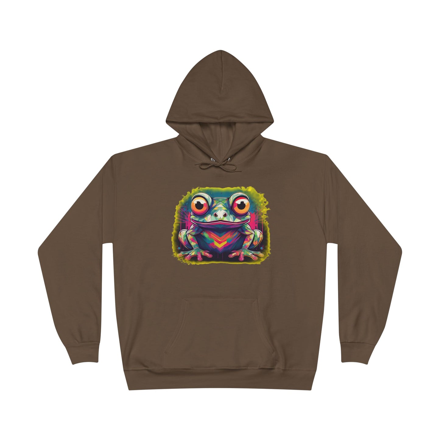 Geo Neon Tree Frog Hoodie | Cute Frog Gift | Nature Lover Sweatshirt | Eco Hoodie | Pacific NW Gear Co