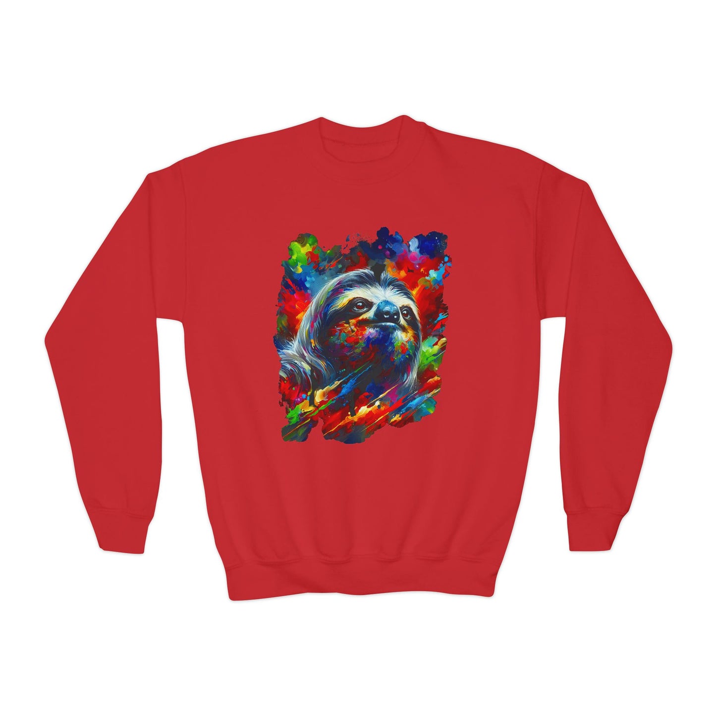 Happy Sloth Sweatshirt | Kids' Graphic Sweater | Colorful Youth Clothing | Sloth Gift | Pacific NW Gear Co