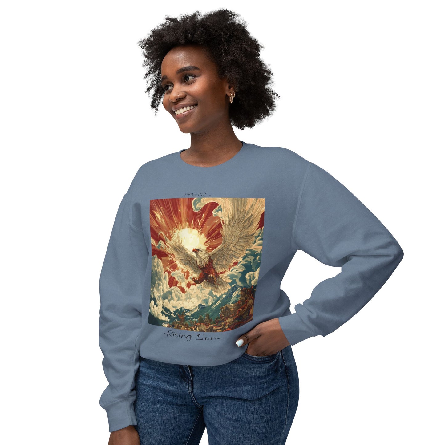 Rising Sun Crewneck Sweatshirt | Unisex Lightweight Sweater | PNW Gear Co.