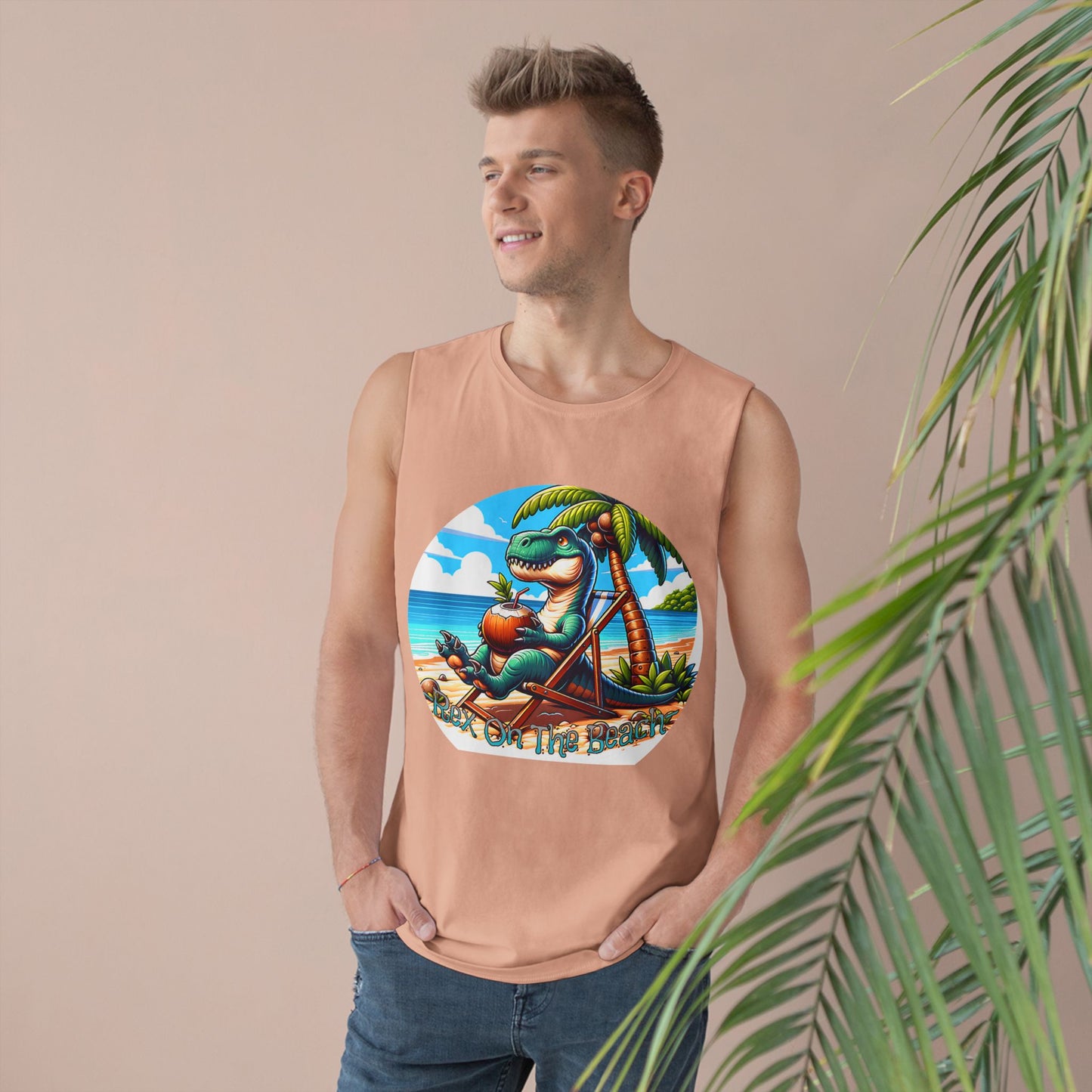 Rex On The Beach Tank Top | Funny T-Rex Shirt | Beach Vacation Tee | Dinosaur Gift | Pacific NW Gear Co.