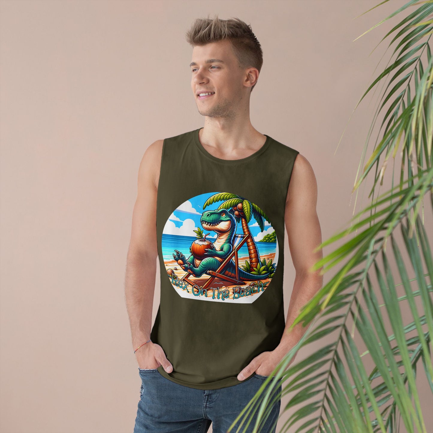 Rex On The Beach Tank Top | Funny T-Rex Shirt | Beach Vacation Tee | Dinosaur Gift | Pacific NW Gear Co.