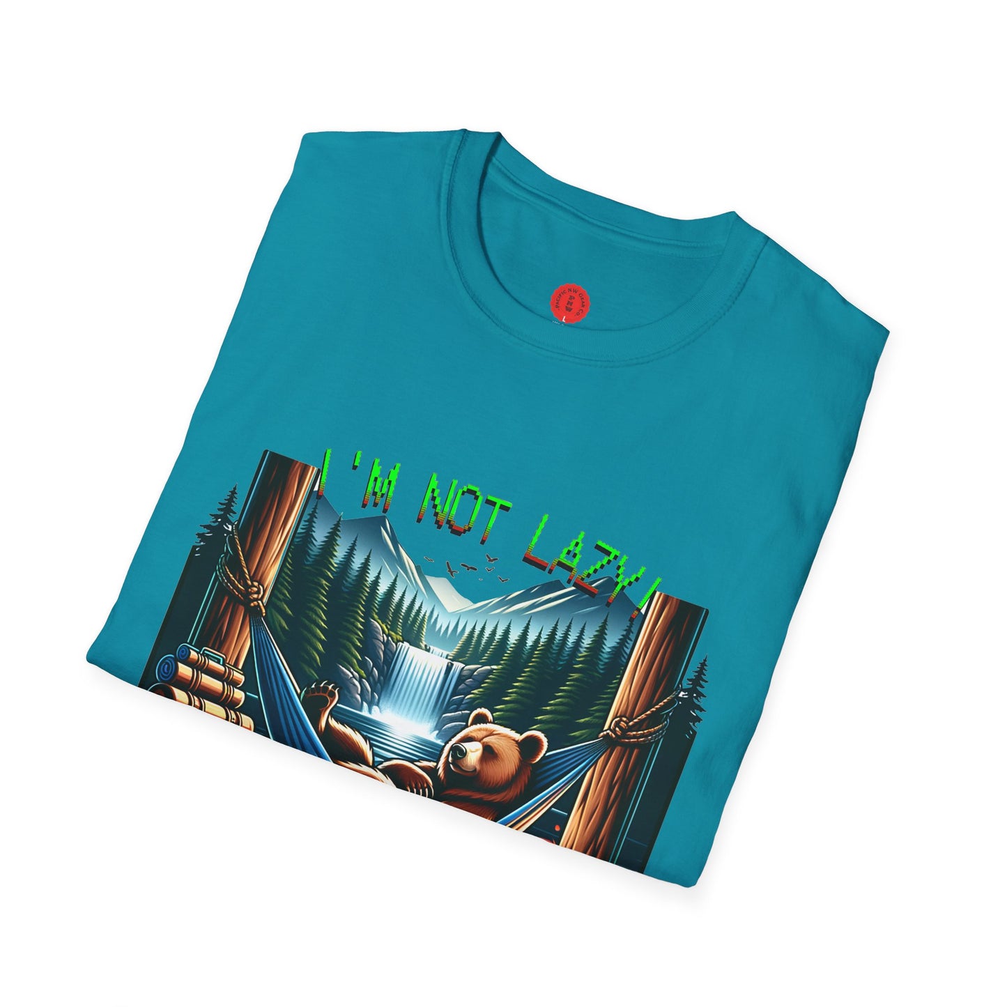 Lazy Bear Camp Tee | Funny Bear Shirt | I'm Not Lazy, I'm On Power Saving Mode! | Relaxed Fit Tee | Pacific NW Gear Co.
