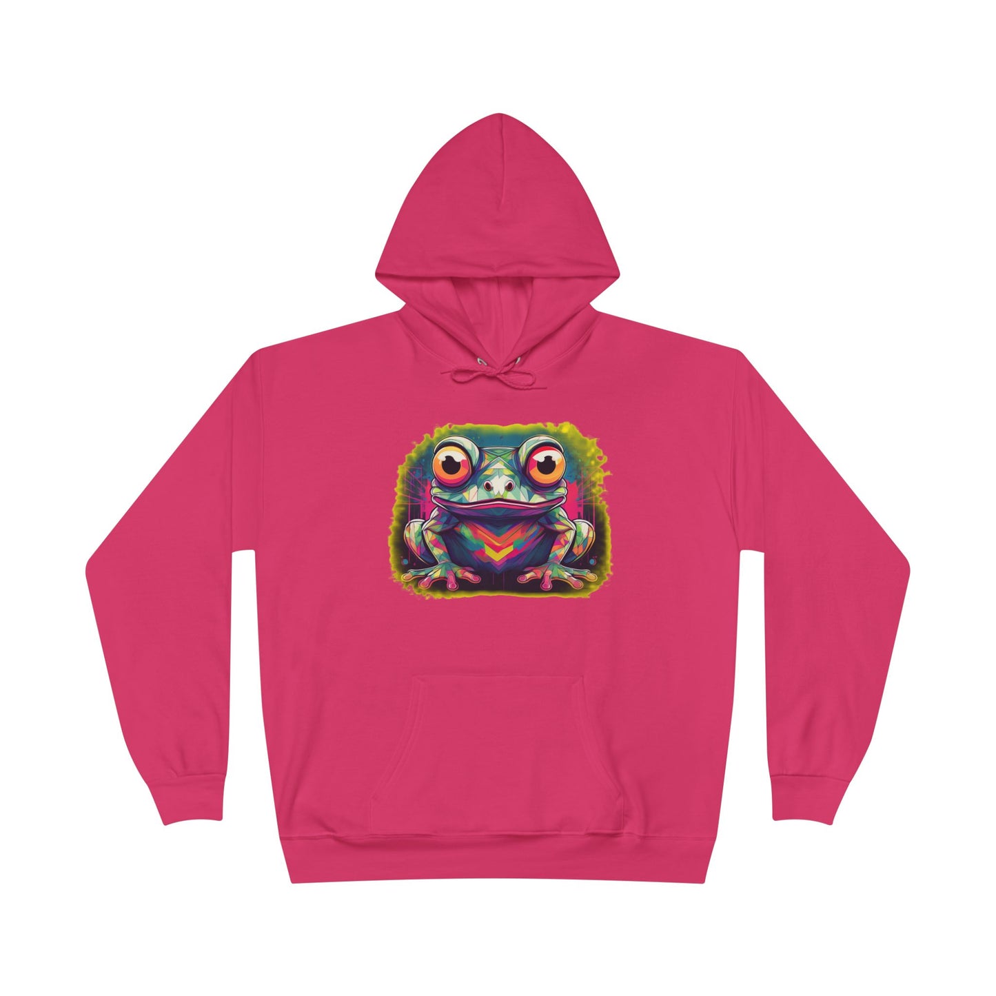 Geo Neon Tree Frog Hoodie | Cute Frog Gift | Nature Lover Sweatshirt | Eco Hoodie | Pacific NW Gear Co