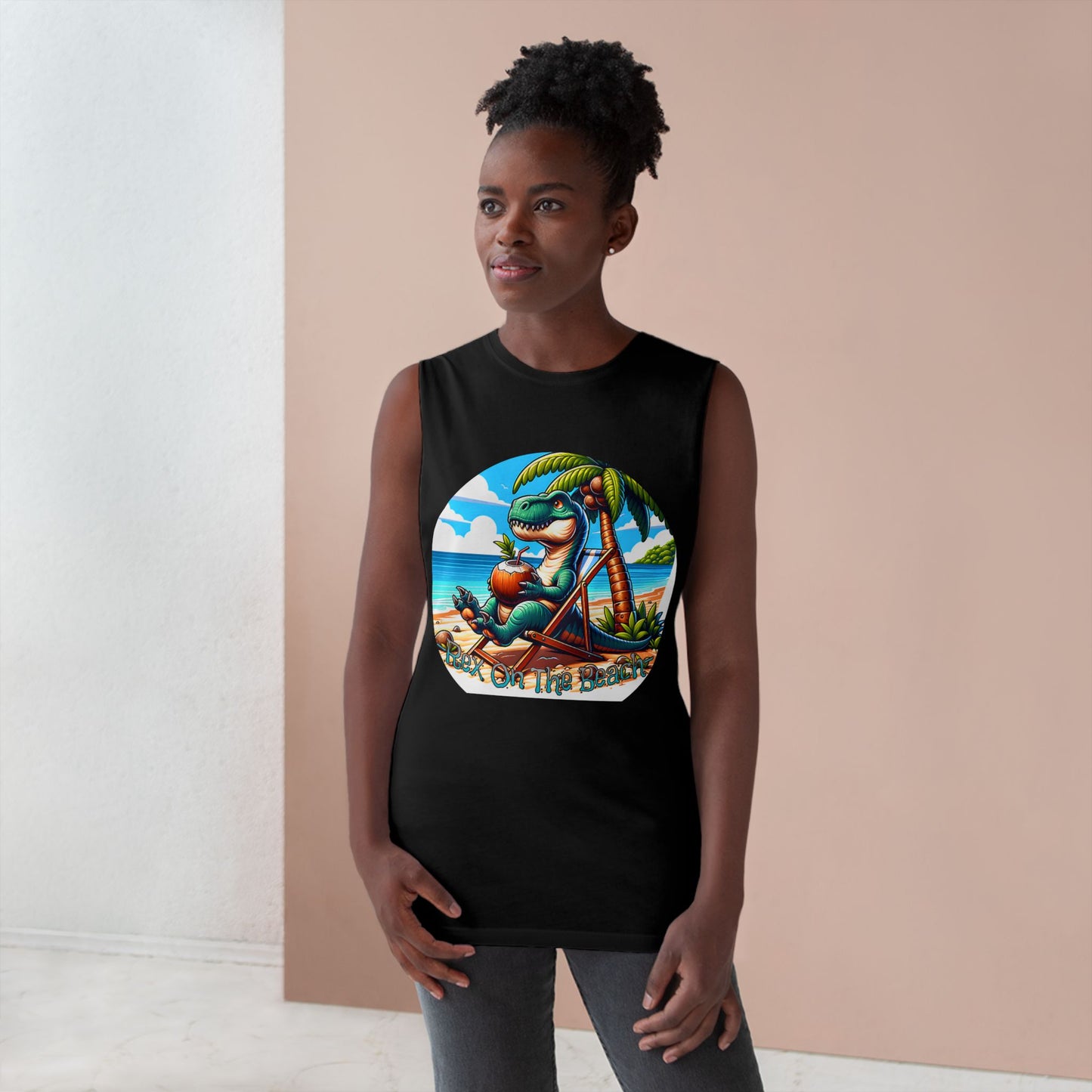 Rex On The Beach Tank Top | Funny T-Rex Shirt | Beach Vacation Tee | Dinosaur Gift | Pacific NW Gear Co.