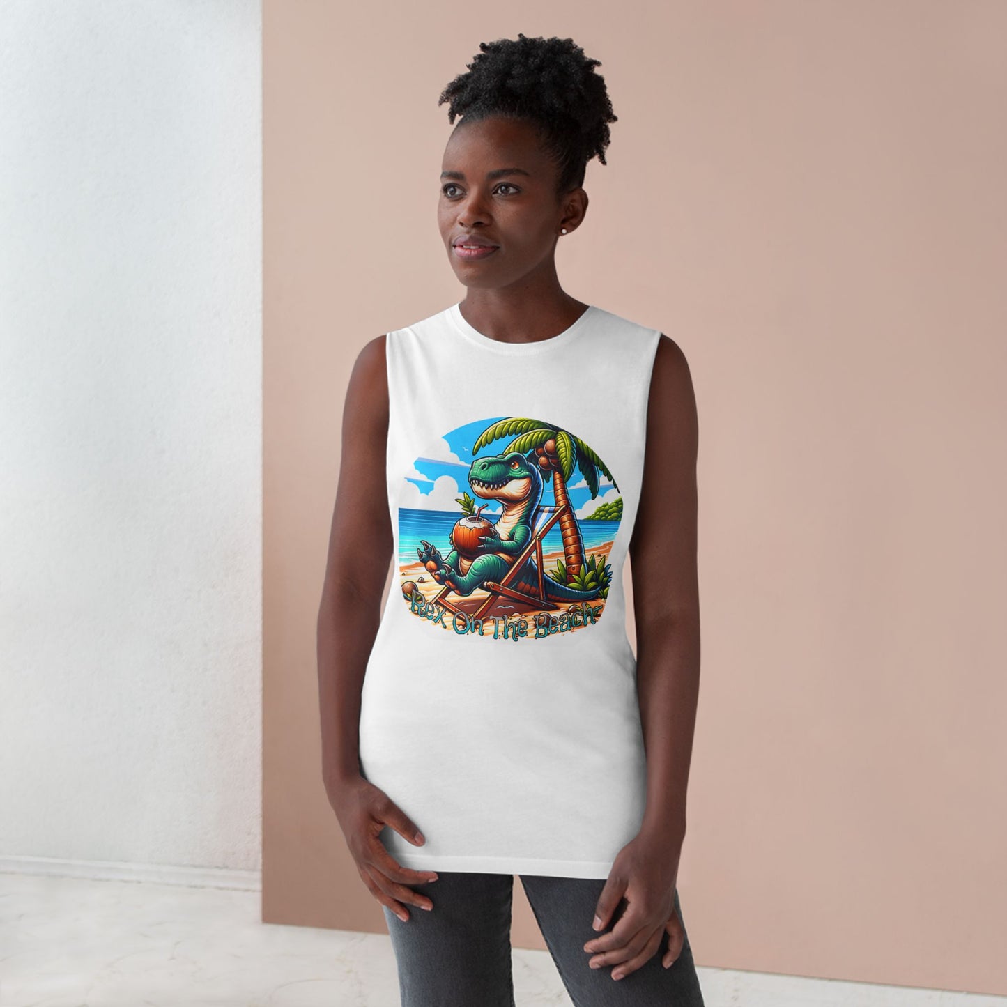Rex On The Beach Tank Top | Funny T-Rex Shirt | Beach Vacation Tee | Dinosaur Gift | Pacific NW Gear Co.