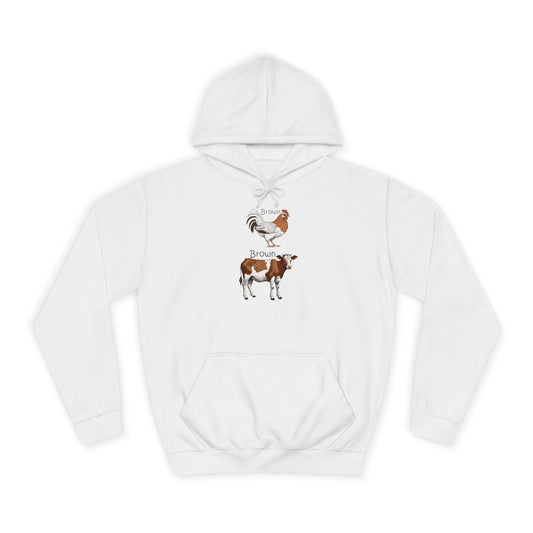 Brown Chicken, Brown Cow! Hoodie | Funny Humor Sweatshirt | Pun Gift | College Hoodie | Pacific NW Gear Co.