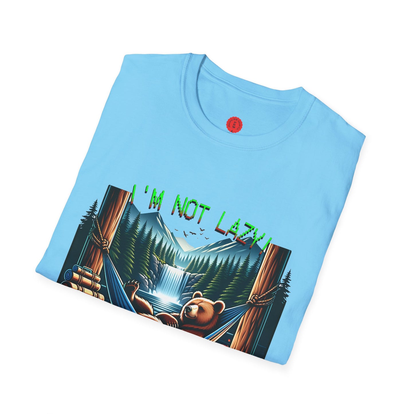 Lazy Bear Camp Tee | Funny Bear Shirt | I'm Not Lazy, I'm On Power Saving Mode! | Relaxed Fit Tee | Pacific NW Gear Co.