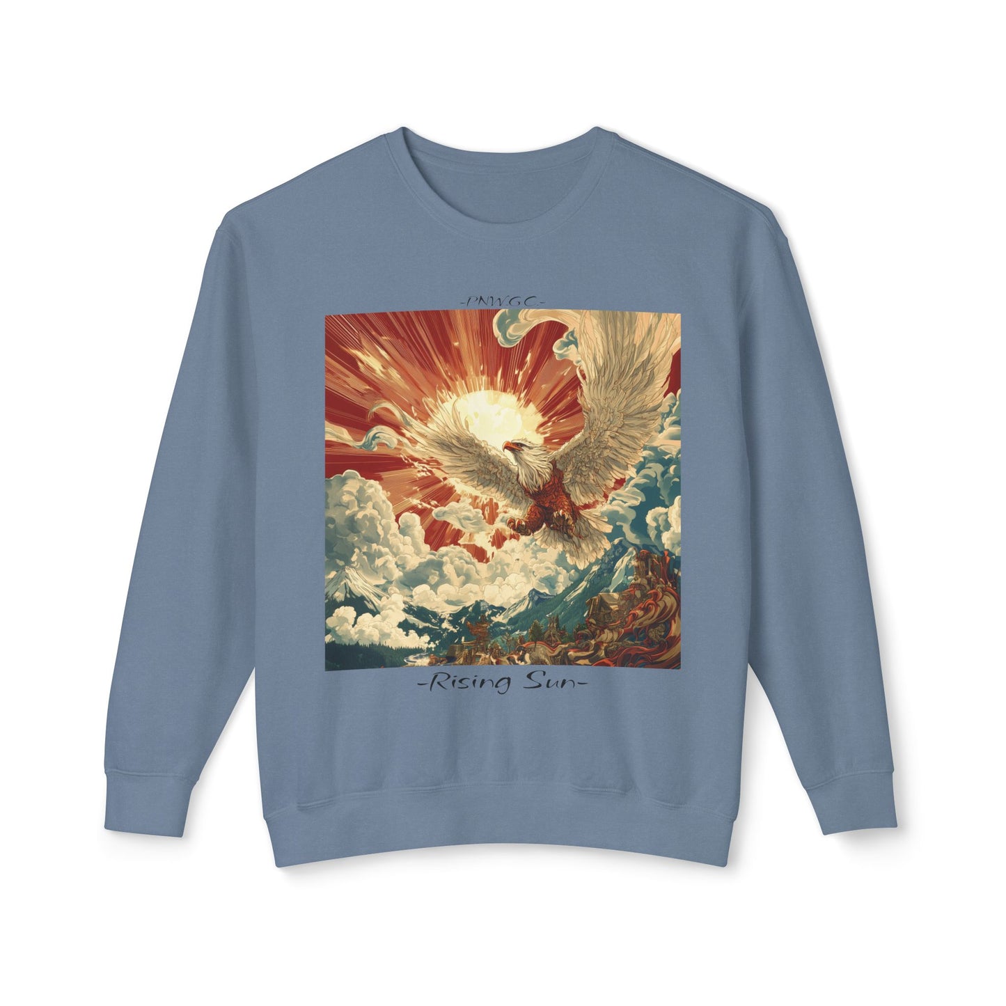 Rising Sun Crewneck Sweatshirt | Unisex Lightweight Sweater | PNW Gear Co.