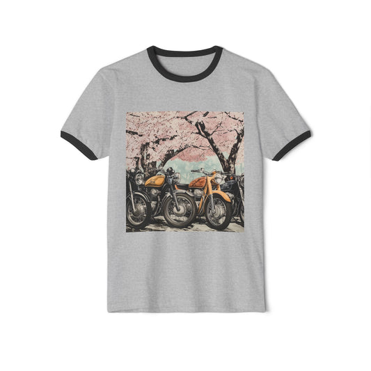 Riders Club Ringer Tee | Japanese Motorcycle Art | Vintage Bike Shirt | Gift for Motorcyclist | Pacific NW Gear Co.