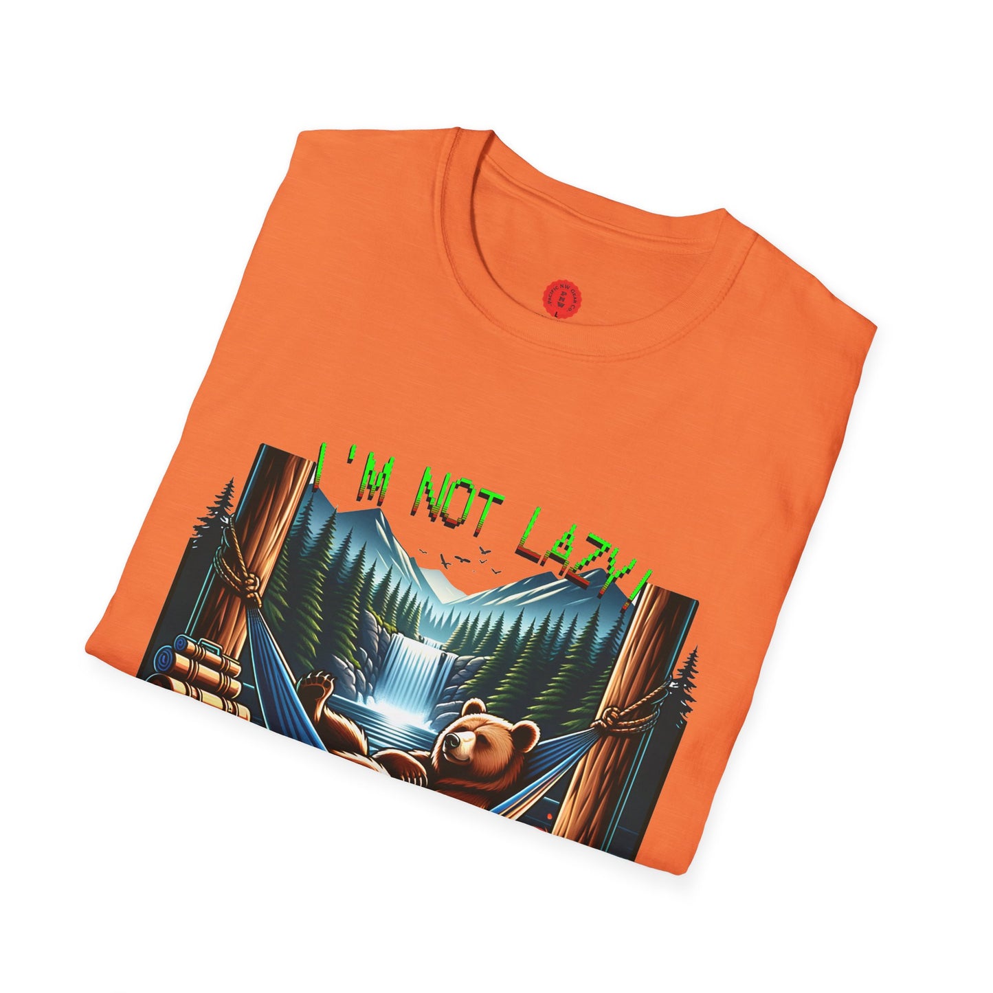 Lazy Bear Camp Tee | Funny Bear Shirt | I'm Not Lazy, I'm On Power Saving Mode! | Relaxed Fit Tee | Pacific NW Gear Co.