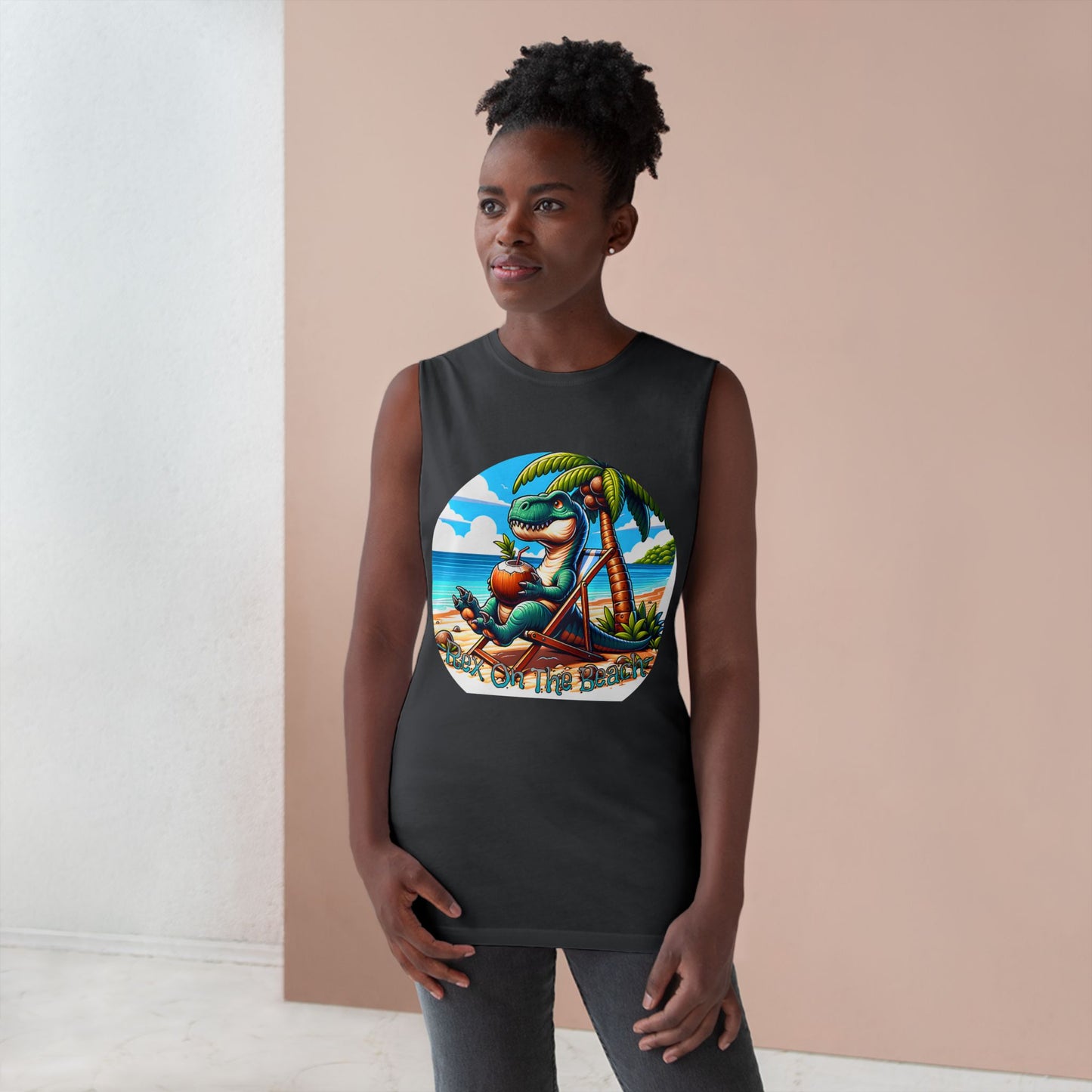 Rex On The Beach Tank Top | Funny T-Rex Shirt | Beach Vacation Tee | Dinosaur Gift | Pacific NW Gear Co.