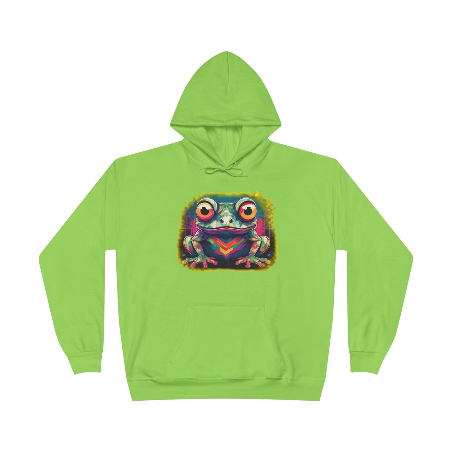 Geo Neon Tree Frog Hoodie | Cute Frog Gift | Nature Lover Sweatshirt | Eco Hoodie | Pacific NW Gear Co