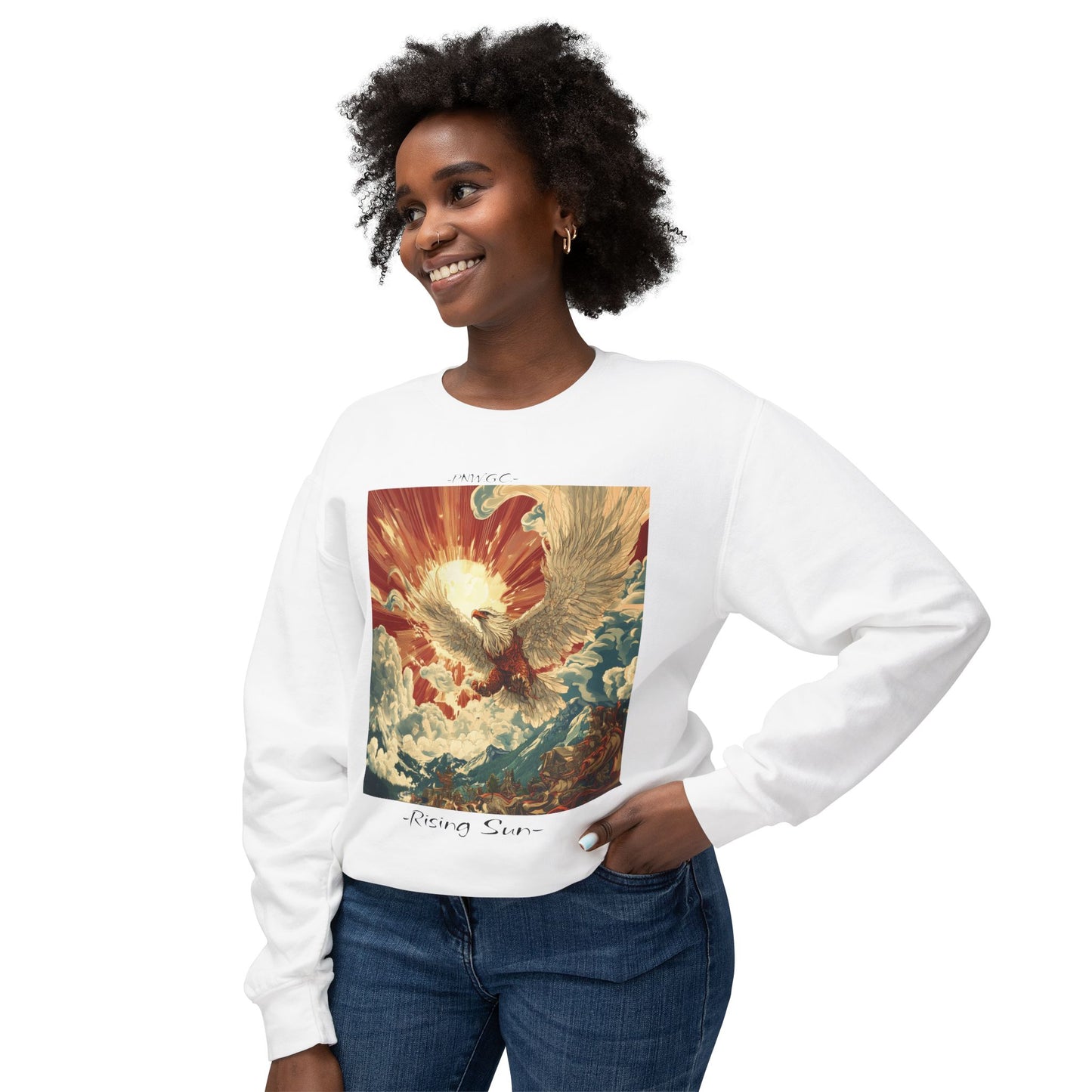 Rising Sun Crewneck Sweatshirt | Unisex Lightweight Sweater | PNW Gear Co.