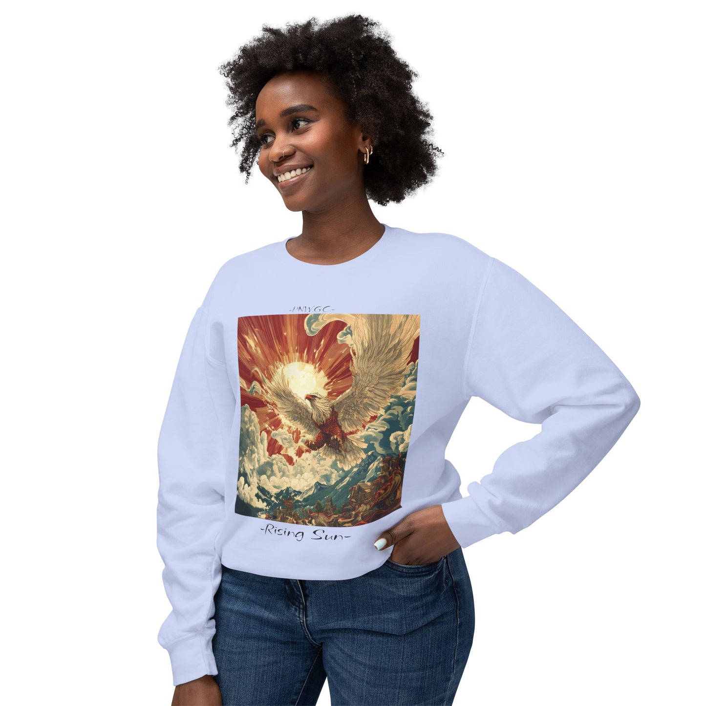 Rising Sun Crewneck Sweatshirt | Unisex Lightweight Sweater | PNW Gear Co.