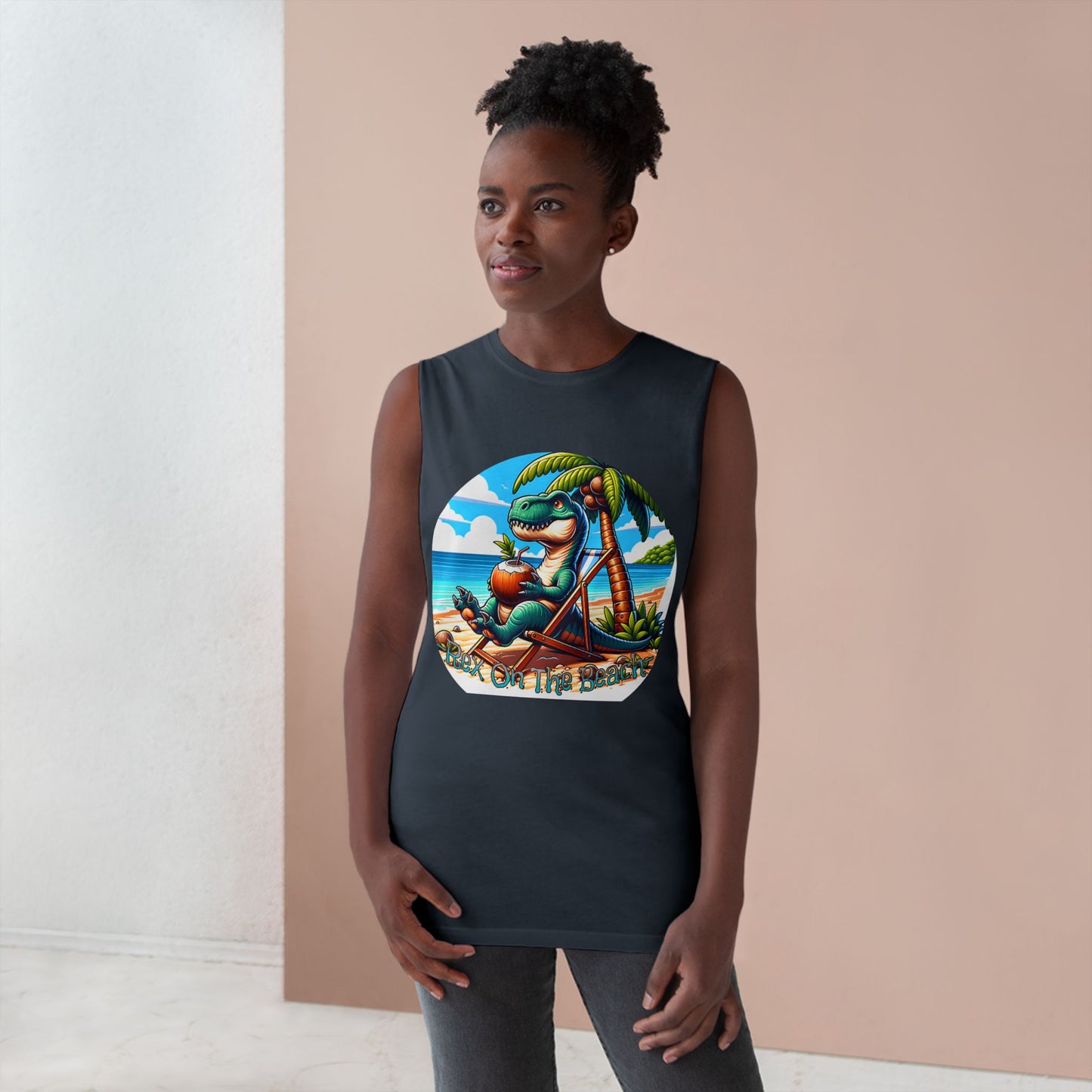 Rex On The Beach Tank Top | Funny T-Rex Shirt | Beach Vacation Tee | Dinosaur Gift | Pacific NW Gear Co.