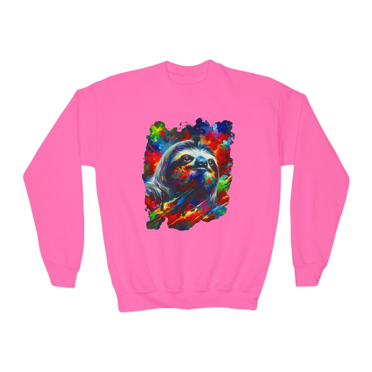 Happy Sloth Sweatshirt | Kids' Graphic Sweater | Colorful Youth Clothing | Sloth Gift | Pacific NW Gear Co