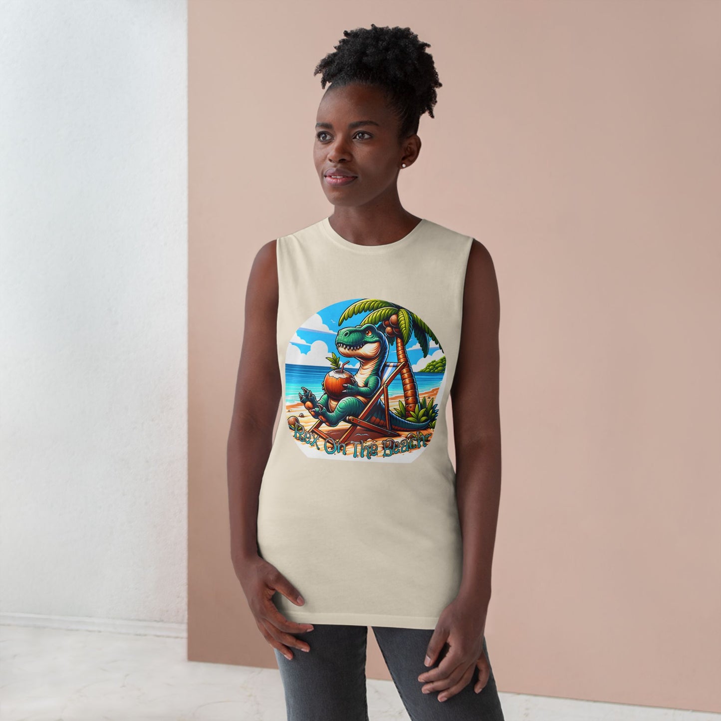 Rex On The Beach Tank Top | Funny T-Rex Shirt | Beach Vacation Tee | Dinosaur Gift | Pacific NW Gear Co.