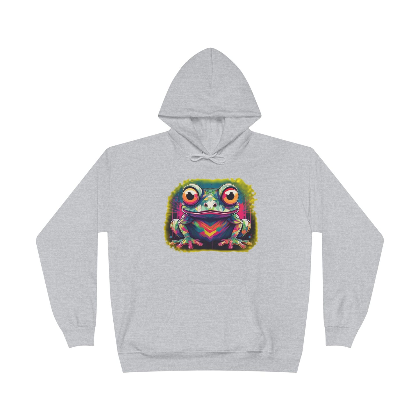 Geo Neon Tree Frog Hoodie | Cute Frog Gift | Nature Lover Sweatshirt | Eco Hoodie | Pacific NW Gear Co