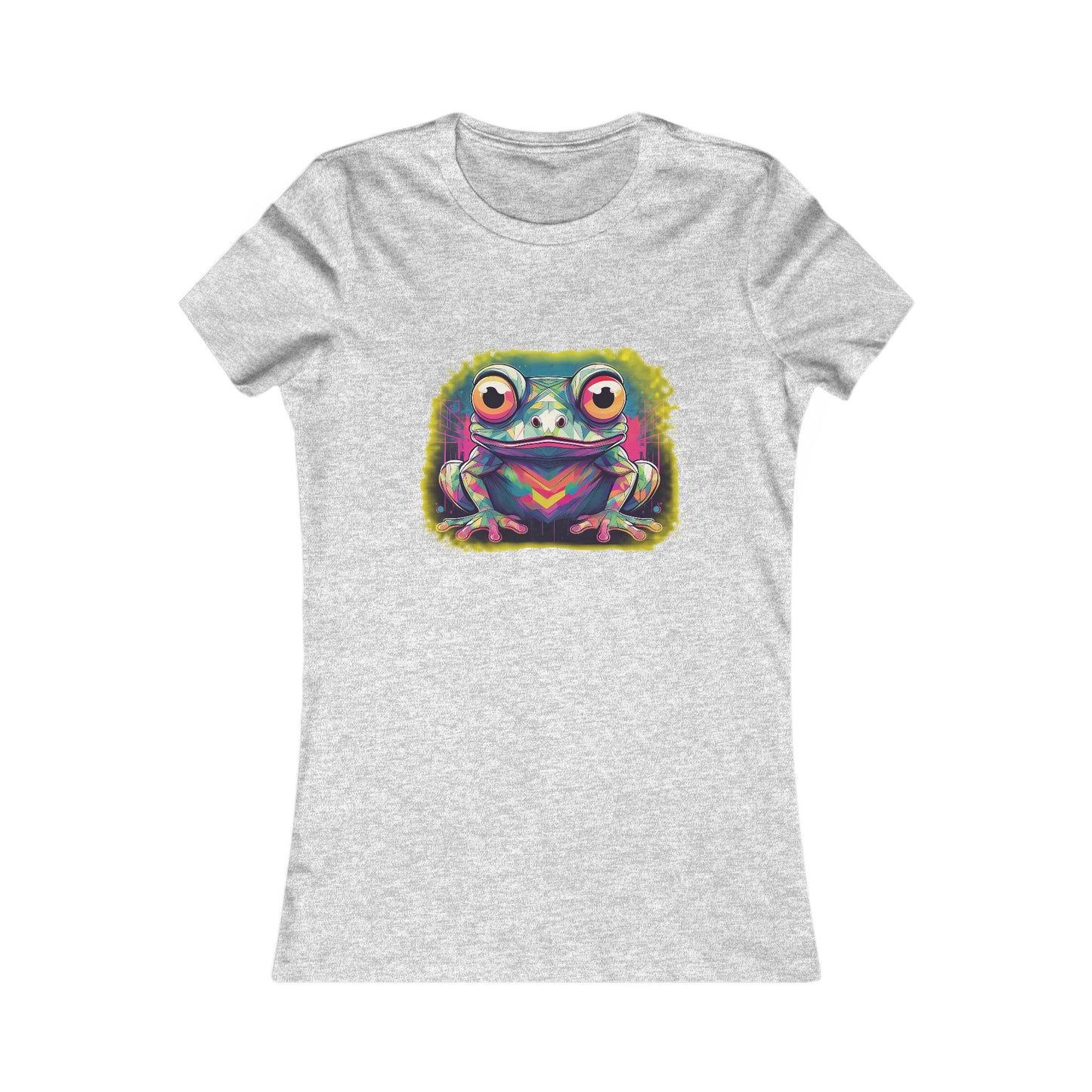 Geo Neon Tree Frog Tee | Funky Frog Top | Women's Nature Tee | Quirky Animal Gift | Pacific NW Gear Co