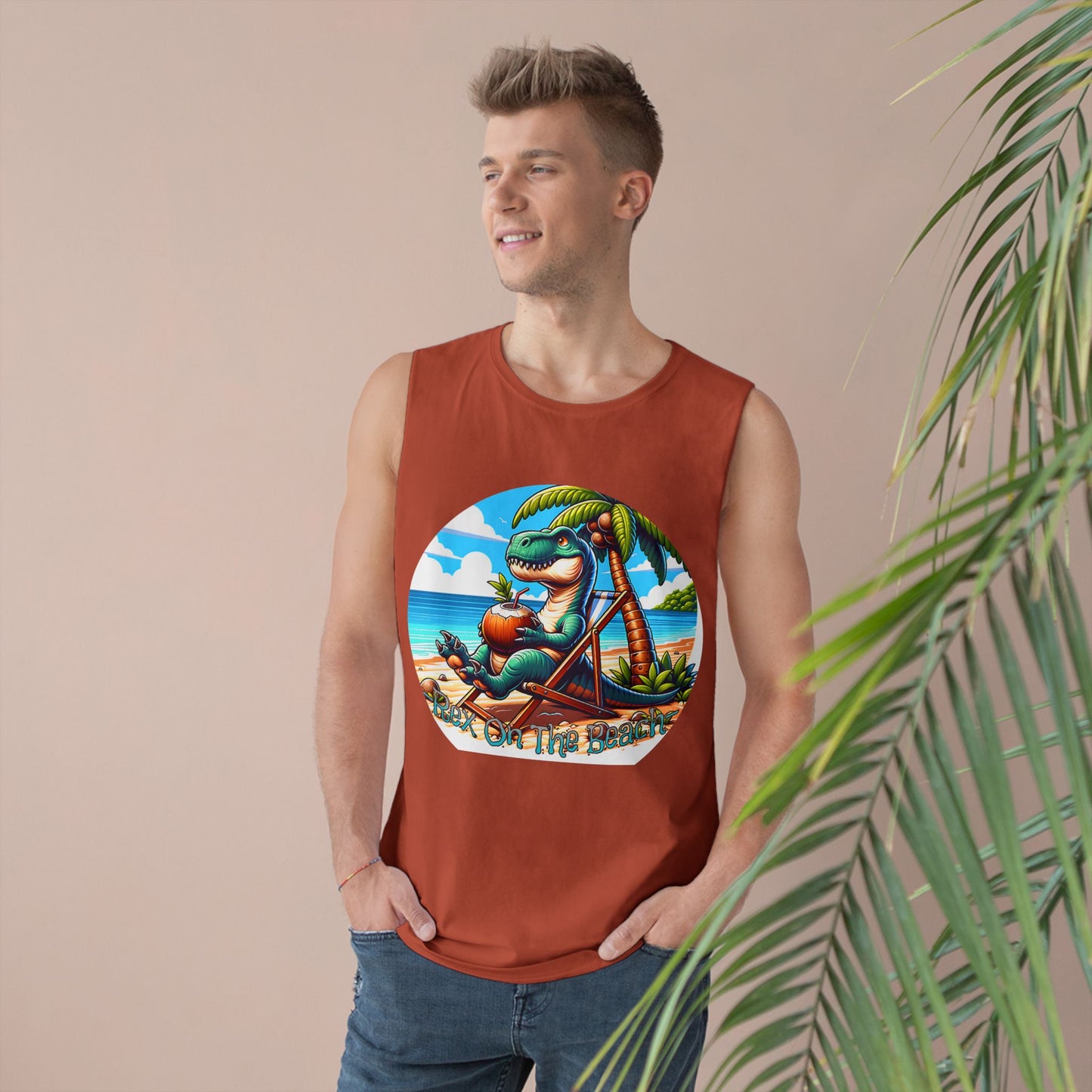 Rex On The Beach Tank Top | Funny T-Rex Shirt | Beach Vacation Tee | Dinosaur Gift | Pacific NW Gear Co.