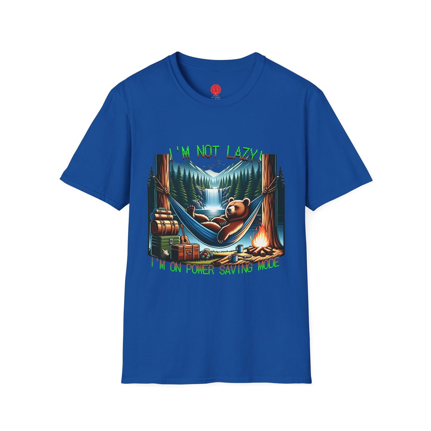 Lazy Bear Camp Tee | Funny Bear Shirt | I'm Not Lazy, I'm On Power Saving Mode! | Relaxed Fit Tee | Pacific NW Gear Co.
