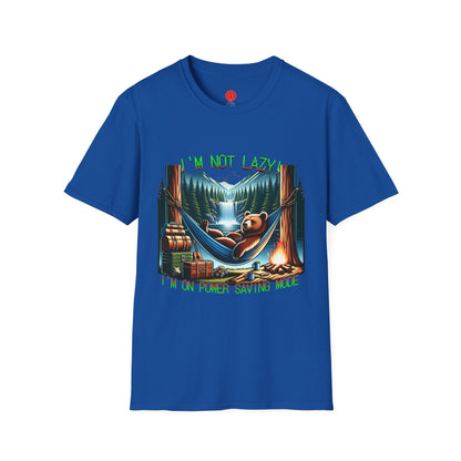 Lazy Bear Camp Tee | Funny Bear Shirt | I'm Not Lazy, I'm On Power Saving Mode! | Relaxed Fit Tee | Pacific NW Gear Co.