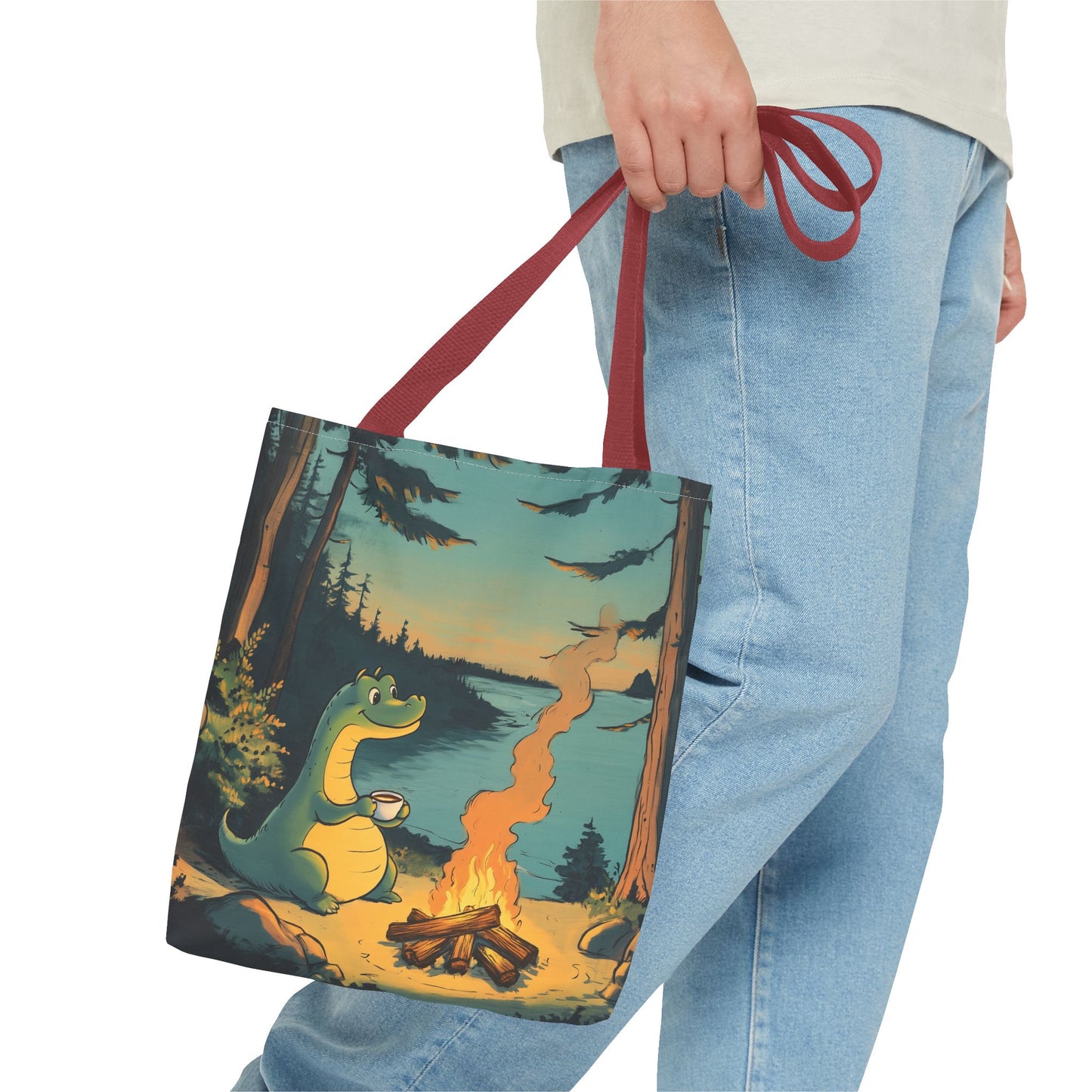 The Camp Loch Ness Tote | Nessie Graphic Bag | Camping with Nessie | By PNW Gear Co