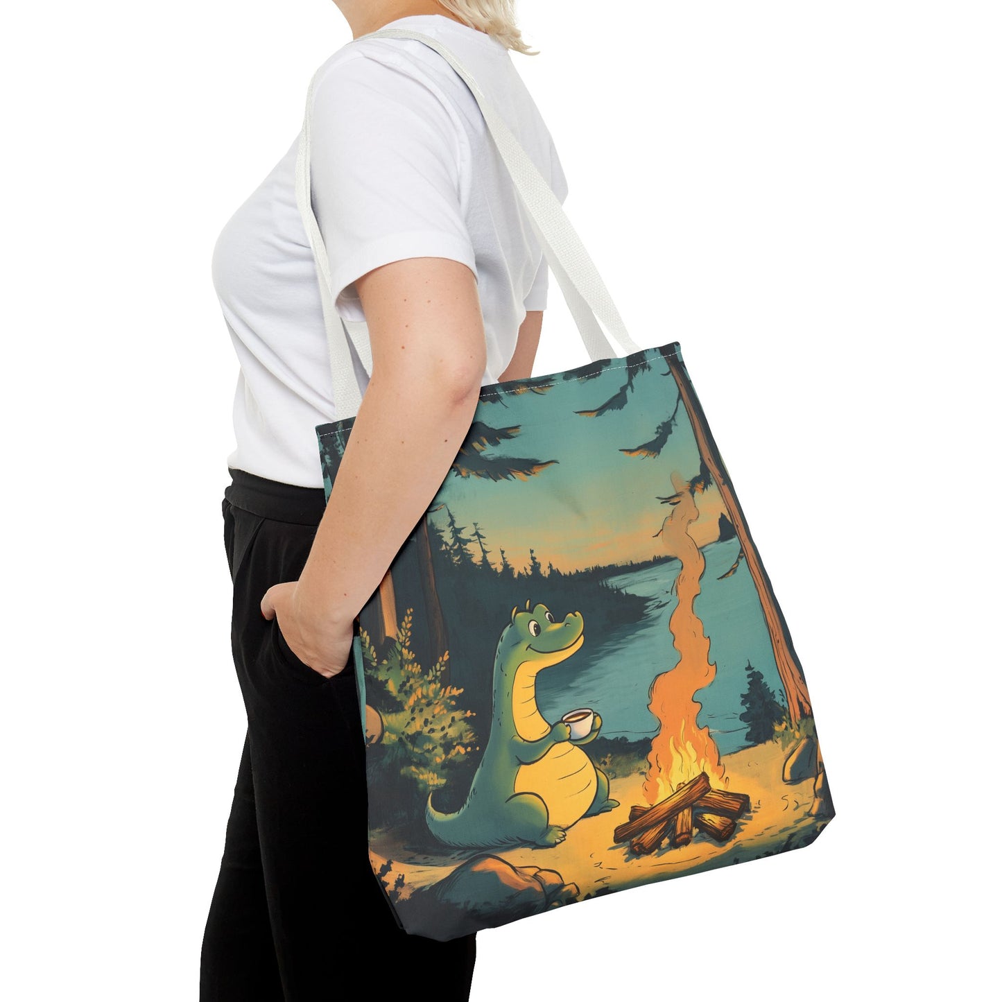 The Camp Loch Ness Tote | Nessie Graphic Bag | Camping with Nessie | By PNW Gear Co