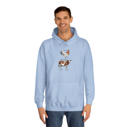 Brown Chicken, Brown Cow! Hoodie | Funny Humor Sweatshirt | Pun Gift | College Hoodie | Pacific NW Gear Co.