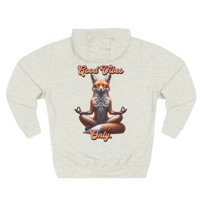 Good Vibes Fox Hoodie | Zen Fox Sweatshirt | Relaxed Fit Hoodie | Mindfulness Positivity Quote | Pacific NW Gear Co.