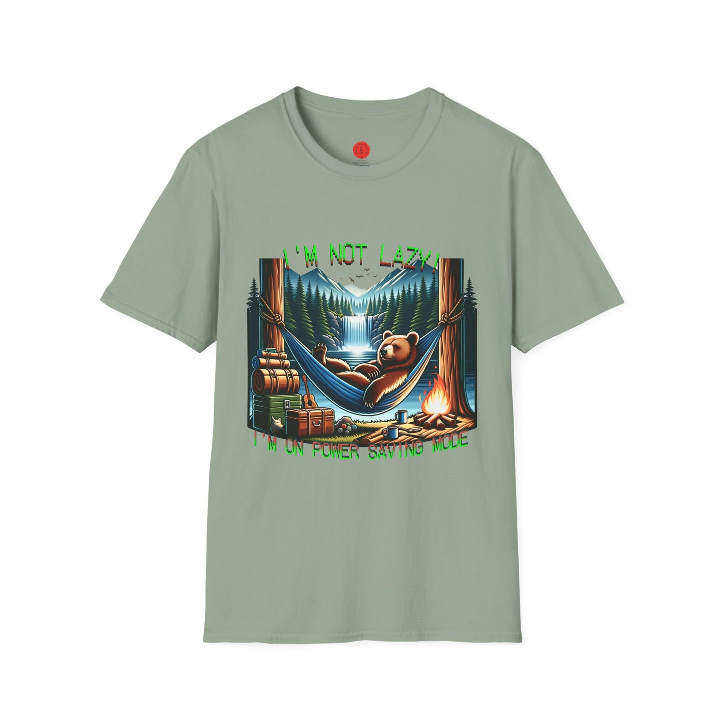 Lazy Bear Camp Tee | Funny Bear Shirt | I'm Not Lazy, I'm On Power Saving Mode! | Relaxed Fit Tee | Pacific NW Gear Co.