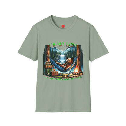 Lazy Bear Camp Tee | Funny Bear Shirt | I'm Not Lazy, I'm On Power Saving Mode! | Relaxed Fit Tee | Pacific NW Gear Co.