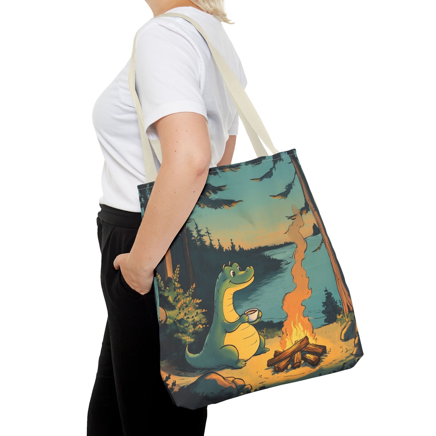 The Camp Loch Ness Tote | Nessie Graphic Bag | Camping with Nessie | By PNW Gear Co