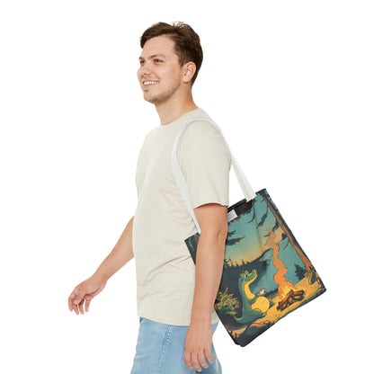 The Camp Loch Ness Tote | Nessie Graphic Bag | Camping with Nessie | By PNW Gear Co